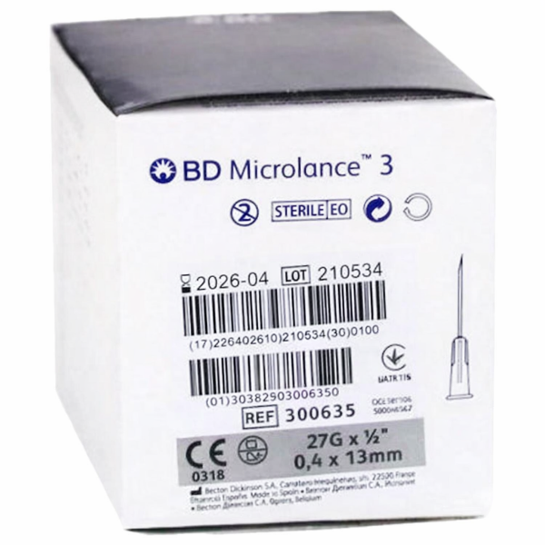 BD Microlance Mezoterapi İğne Ucu 0,4 mm 27G x 13 mm - 100 Adet